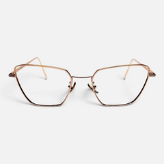 Occhiali Bottega di Sguardi Anakao cat-eye in acciaio medicale color oro con montatura sottile e raffinata