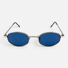 Occhiali Bottega di Sguardi Deauville con montatura ovale in metallo sottile e lenti blu, design elegante e leggero