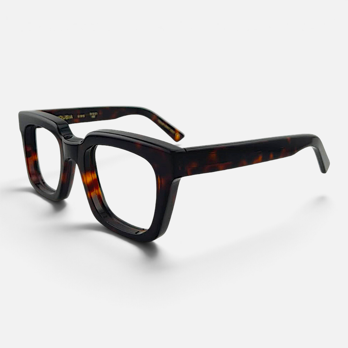 Occhiali da vista Bottega di Sguardi Dentro Concept Exousia in acetato tartarugato con montatura squadrata spessa